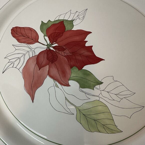 Block Bernarda Watercolors Red Poinsettia, Cake Plate, Goertzen, Serving platter - Picture 11 of 11